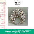 (#BR1107) 35mm pearl and rhinestone brooches for wedding invitation cards